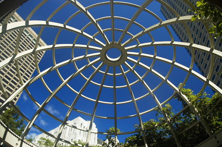 Low angle view of an Atrium, Boston, Massachusetts, USA